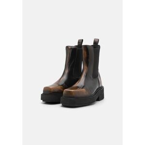 Eytys Ortega Leather Chelsea Boots Amber Brown Square Toe Platform Womens 37 / 7